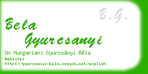 bela gyurcsanyi business card